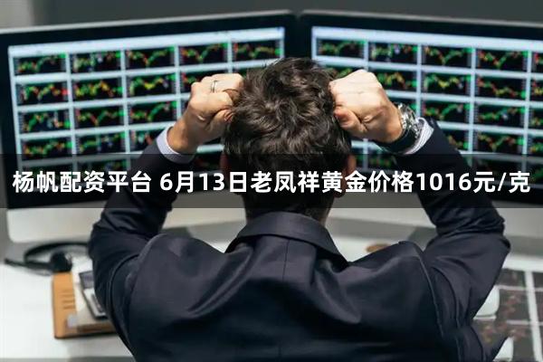 杨帆配资平台 6月13日老凤祥黄金价格1016元/克
